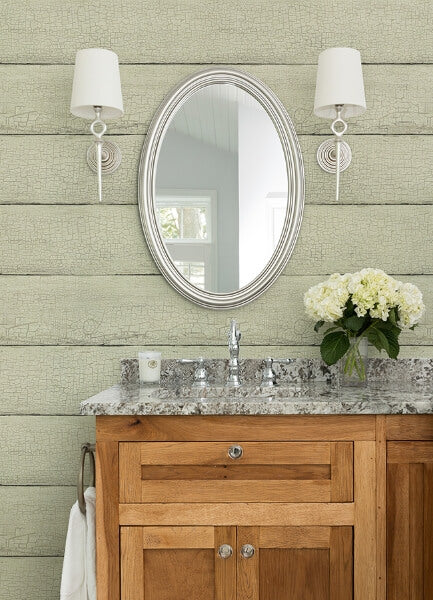 Morgan Mint Distressed Wood Wallpaper