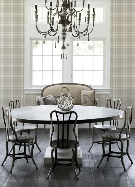 Antoine Taupe Flannel Wallpaper