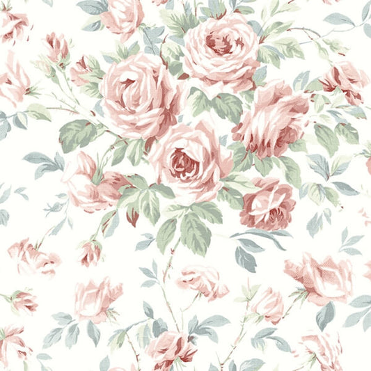 Manon Raspberry Rose Stitch Wallpaper
