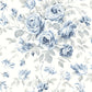 Manon Blue Rose Stitch Wallpaper