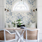 Manon Blue Rose Stitch Wallpaper
