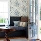 Manon Blue Rose Stitch Wallpaper
