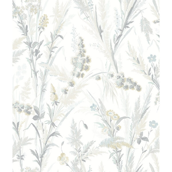 Hillaire Light Blue Meadow Wallpaper