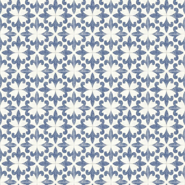 Remy Blue Fleur Tile Wallpaper