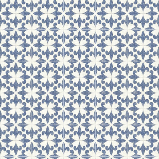 Remy Blue Fleur Tile Wallpaper