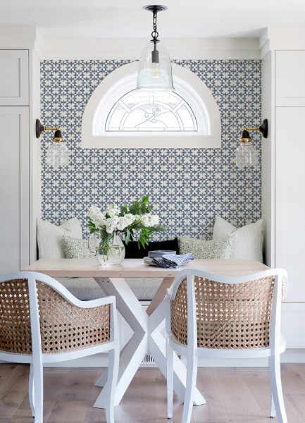 Remy Blue Fleur Tile Wallpaper