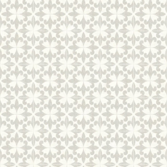 Remy Light Grey Fleur Tile Wallpaper
