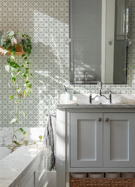 Remy Teal Fleur Tile Wallpaper