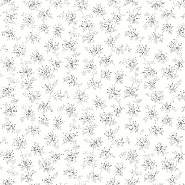 Sofiane Grey Botanical Trail Wallpaper