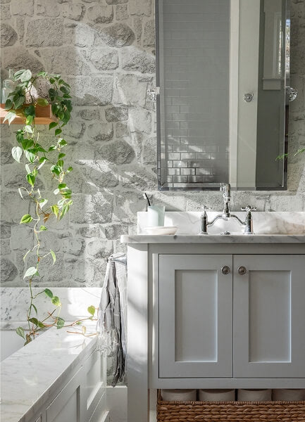Axelle White Stone Wallpaper