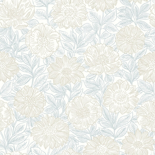 Faustin Neutral Floral Wallpaper