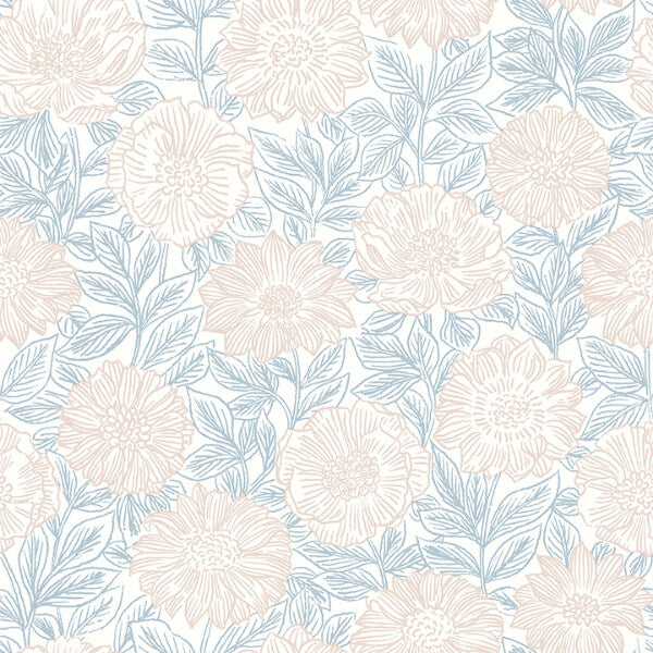 Faustin Blush Floral Wallpaper