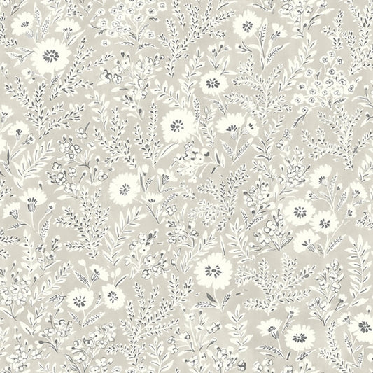 Agathon Taupe Floral Wallpaper