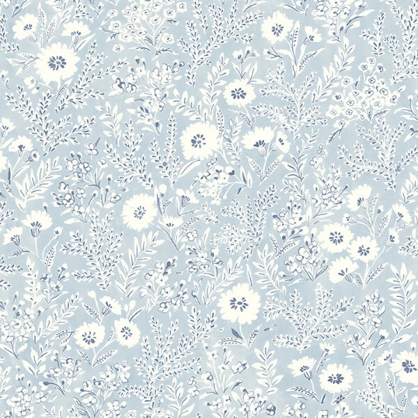 Agathon Light Blue Floral Wallpaper