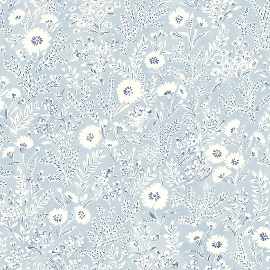 Agathon Light Blue Floral Wallpaper