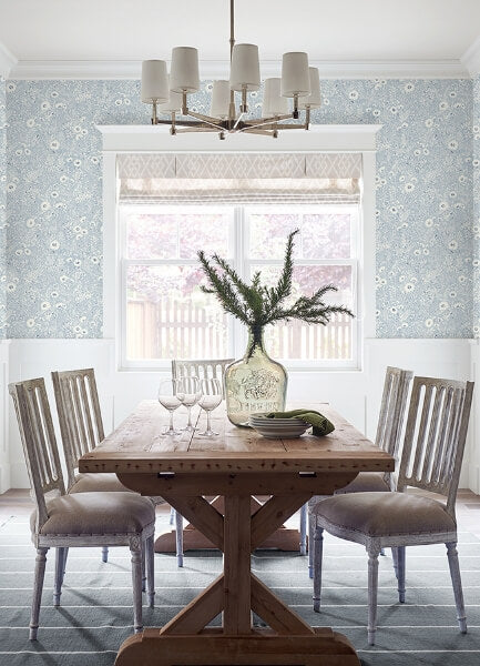 Agathon Light Blue Floral Wallpaper