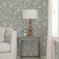 Agathon Blue Floral Wallpaper