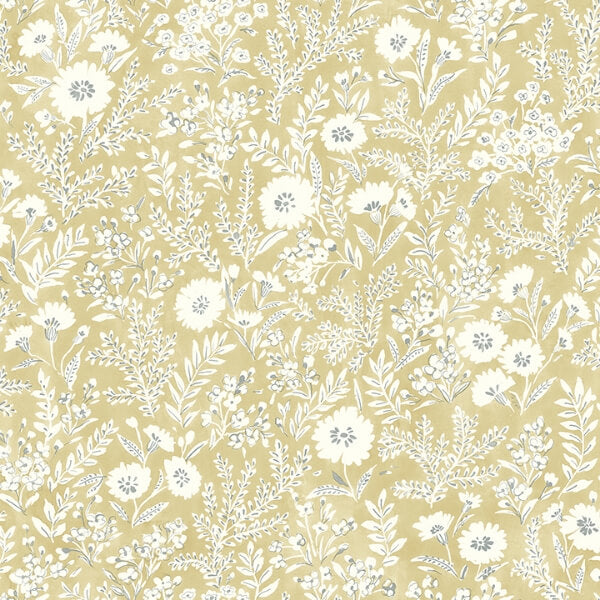 Agathon Wheat Floral Wallpaper