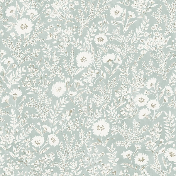 Agathon Seafoam Floral Wallpaper