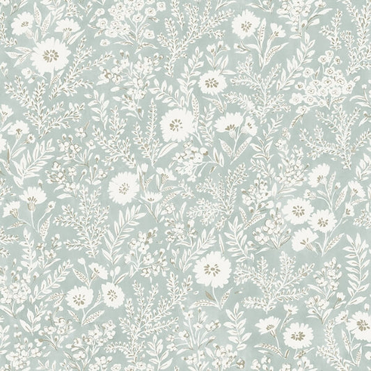 Agathon Seafoam Floral Wallpaper
