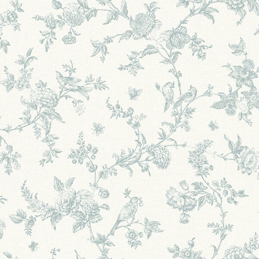 Nightingale Seafoam Floral Trail Wallpaper