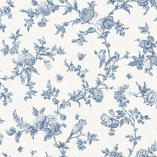 Nightingale Navy Floral Trail Wallpaper