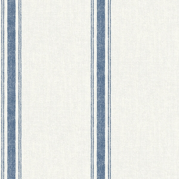 Linette Navy Fabric Stripe Wallpaper