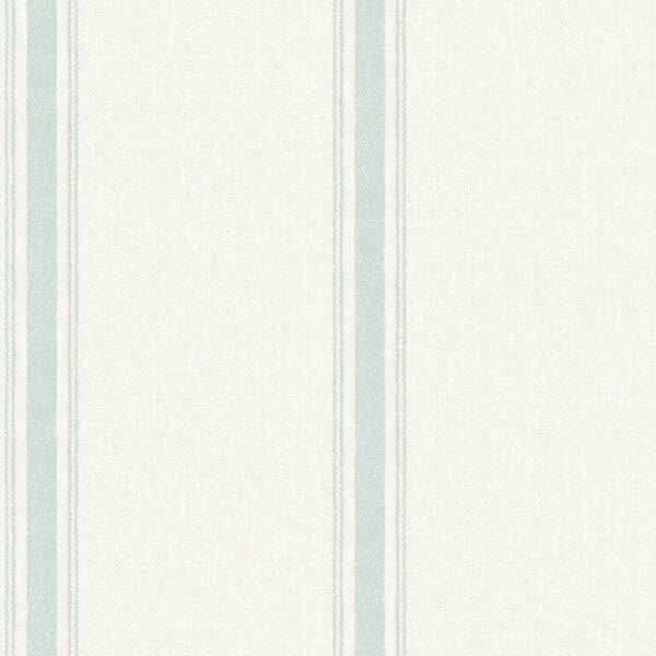 Linette Seafoam Fabric Stripe Wallpaper