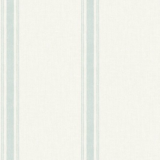 Linette Seafoam Fabric Stripe Wallpaper