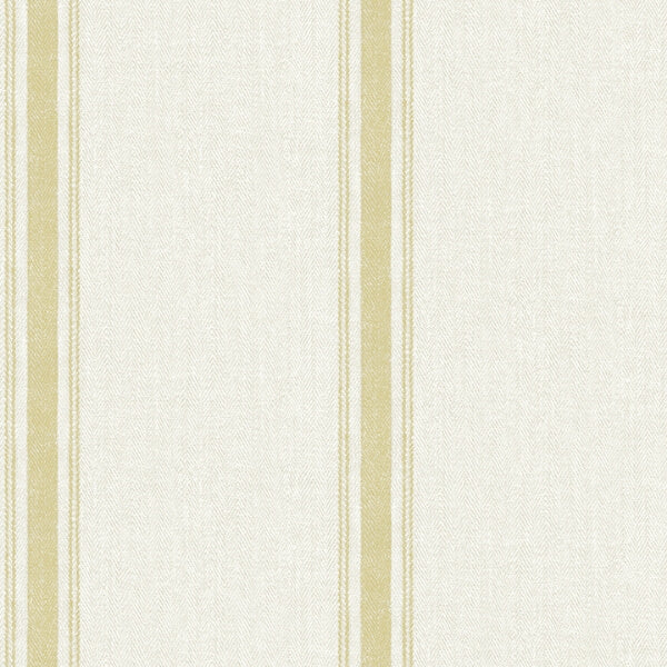 Linette Wheat Fabric Stripe Wallpaper