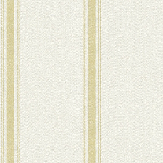 Linette Wheat Fabric Stripe Wallpaper