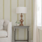 Linette Wheat Fabric Stripe Wallpaper