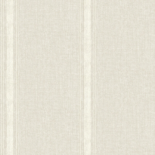 Linette Beige Fabric Stripe Wallpaper