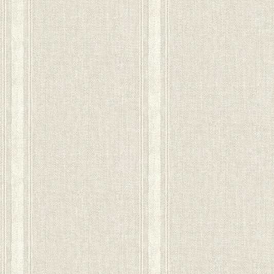 Linette Beige Fabric Stripe Wallpaper