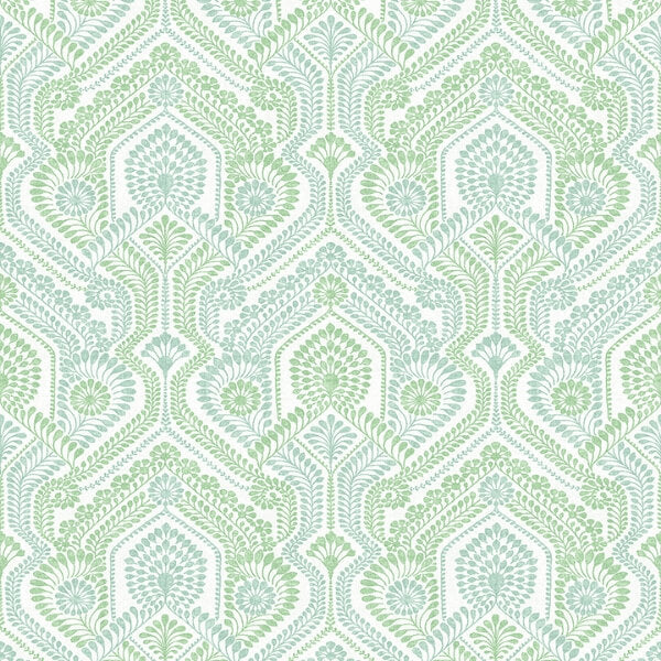 Fernback Green Ornate Botanical Wallpaper