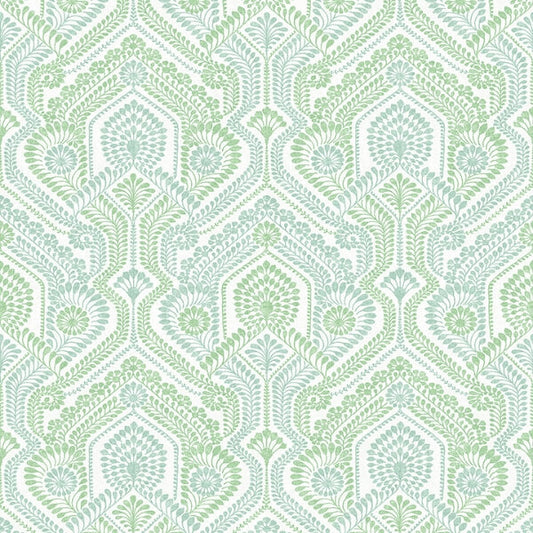 Fernback Green Ornate Botanical Wallpaper