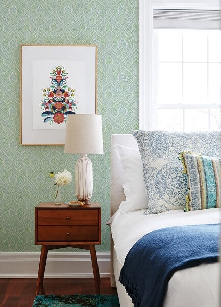 Fernback Green Ornate Botanical Wallpaper