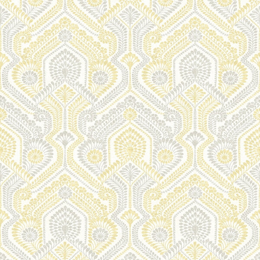 Fernback Yellow Ornate Botanical Wallpaper