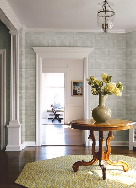 Callaway Grey Woven Stripes Wallpaper