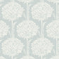 Zaria Light Blue Topiary Wallpaper