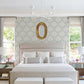 Zaria Light Blue Topiary Wallpaper