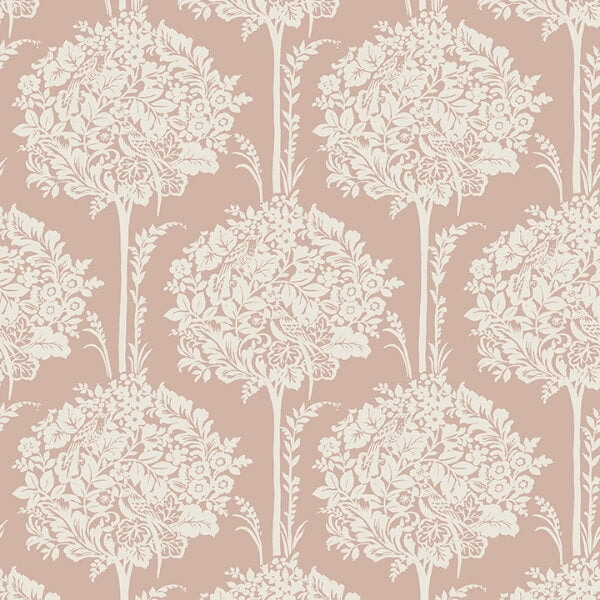 Zaria Apricot Topiary Wallpaper