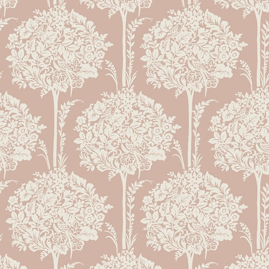Zaria Apricot Topiary Wallpaper