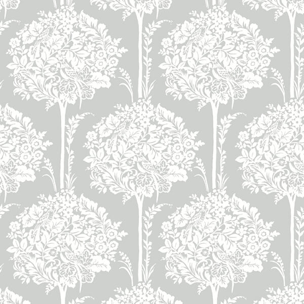 Zaria Grey Topiary Wallpaper