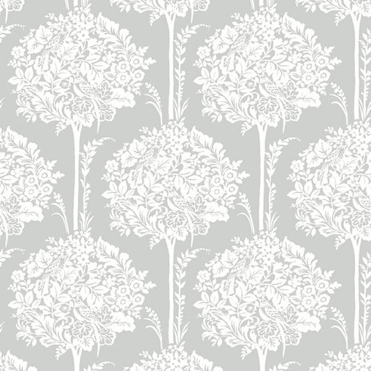 Zaria Grey Topiary Wallpaper