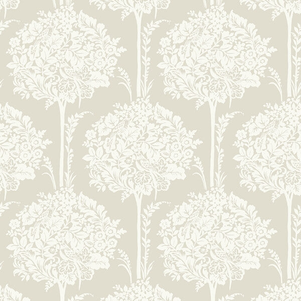 Zaria Taupe Topiary Wallpaper
