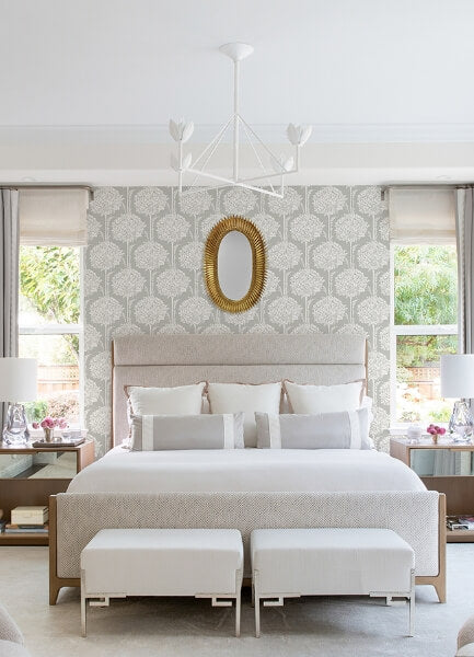 Zaria Taupe Topiary Wallpaper