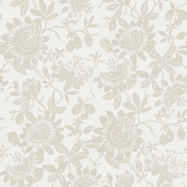 Helen Taupe Floral Trail Wallpaper