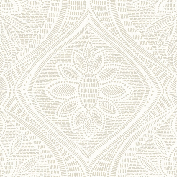 Scout Light Grey Floral Ogee Wallpaper