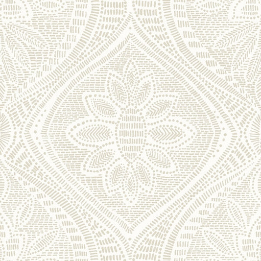 Scout Light Grey Floral Ogee Wallpaper